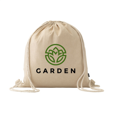 Logo trade corporate gifts image of: GRS Recycled Cotton PromoBag (180 g/m²) backpack