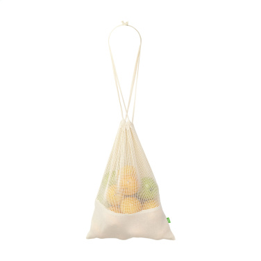 Logotrade business gift image of: Natura Organic GOTS Mesh Bag (120 g/m²) fruit bag