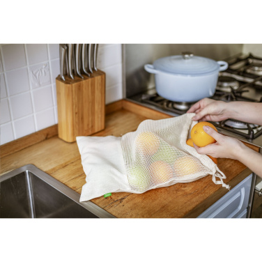 Logo trade promotional products image of: Natura Organic GOTS Mesh Bag (120 g/m²) fruit bag