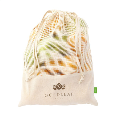 Logo trade corporate gifts picture of: Natura Organic GOTS Mesh Bag (120 g/m²) fruit bag