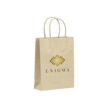 Logo trade promotional products image of: Leaf It Bag recycled grass paper (120 g/m²) M