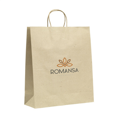 Logo trade promotional giveaways image of: Leaf It Bag recycled grass paper (120 g/m²) XL