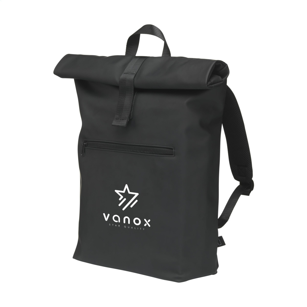 Logo trade promotional giveaway photo of: Lennon Roll-Top Recycled Backpack