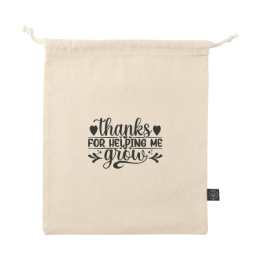 Logotrade promotional item picture of: Gift Pouch Natural GRS Recycled Cotton (150 g/m²) M