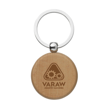 Logo trade promotional giveaways picture of: WoodKey Circle keychain