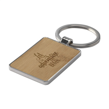 Logotrade promotional product image of: Bamboo Key Rectangle keyring