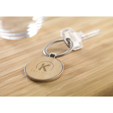 Logo trade business gifts image of: Bamboo Key Circle keyring