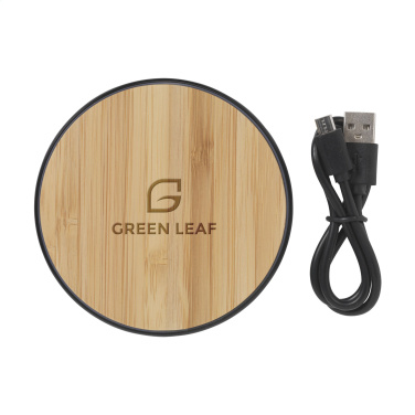 Logo trade business gift photo of: Bamboo 10W Wireless Charger wireless fast charger