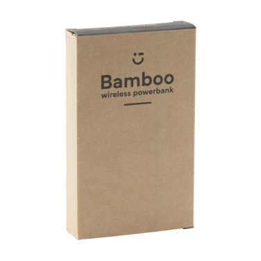 Logo trade promotional merchandise image of: Bamboo 8000 Wireless Powerbank wireless charger