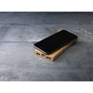 Logotrade promotional merchandise image of: Bamboo 8000 Wireless Powerbank wireless charger