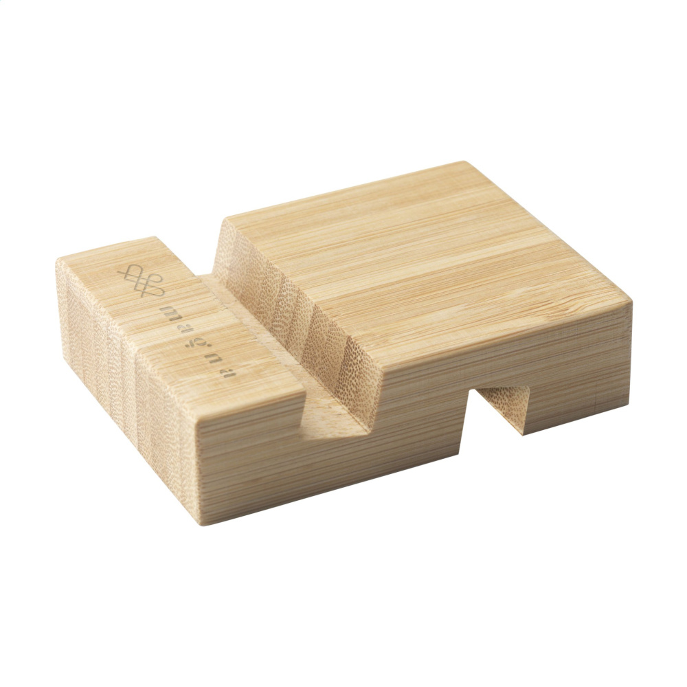 Logo trade promotional gifts picture of: Supporto Bamboo phone stand