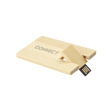 Logotrade corporate gifts photo of: CreditCard USB Bamboo 64 GB