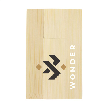 Logo trade promotional gifts picture of: CreditCard USB Bamboo 64 GB