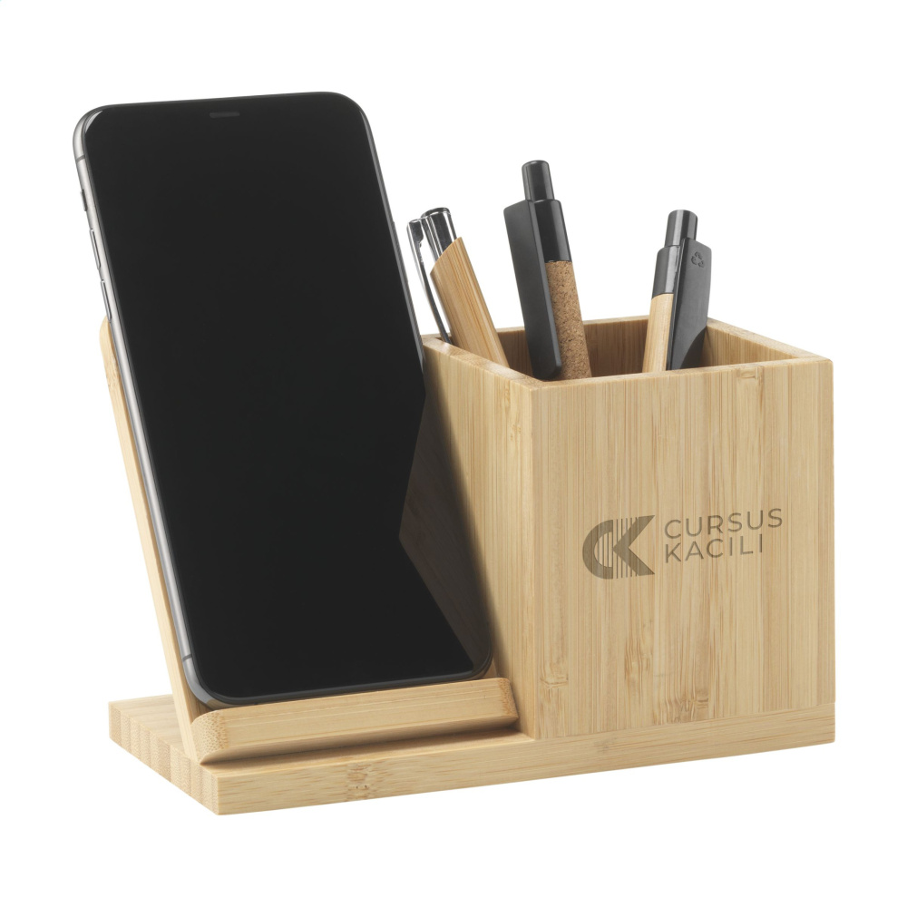 Logotrade promotional giveaway image of: Bamboo Boss 15W charger/pen holder