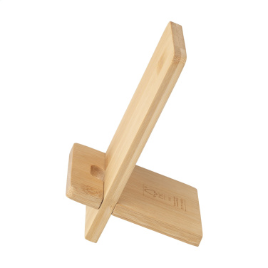 Logo trade promotional gifts image of: Miyo Bamboo Phone Stand