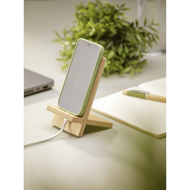 Logo trade promotional gifts image of: Miyo Bamboo Phone Stand