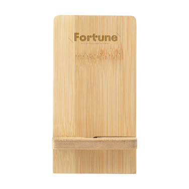 Logo trade corporate gifts image of: Miyo Bamboo Phone Stand