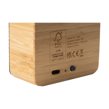 Logotrade promotional giveaway image of: Sonido 5W Bamboo wireless speaker