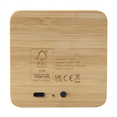 Logo trade advertising products image of: Sonido 5W Bamboo wireless speaker