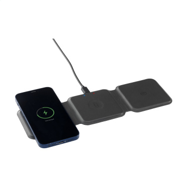 Logo trade promotional merchandise photo of: TriCharge RCS  Recycled PU Wireless Charger