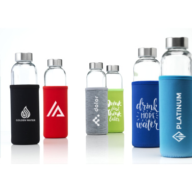 Logo trade promotional products image of: Senga Glass 500 ml drinking bottle