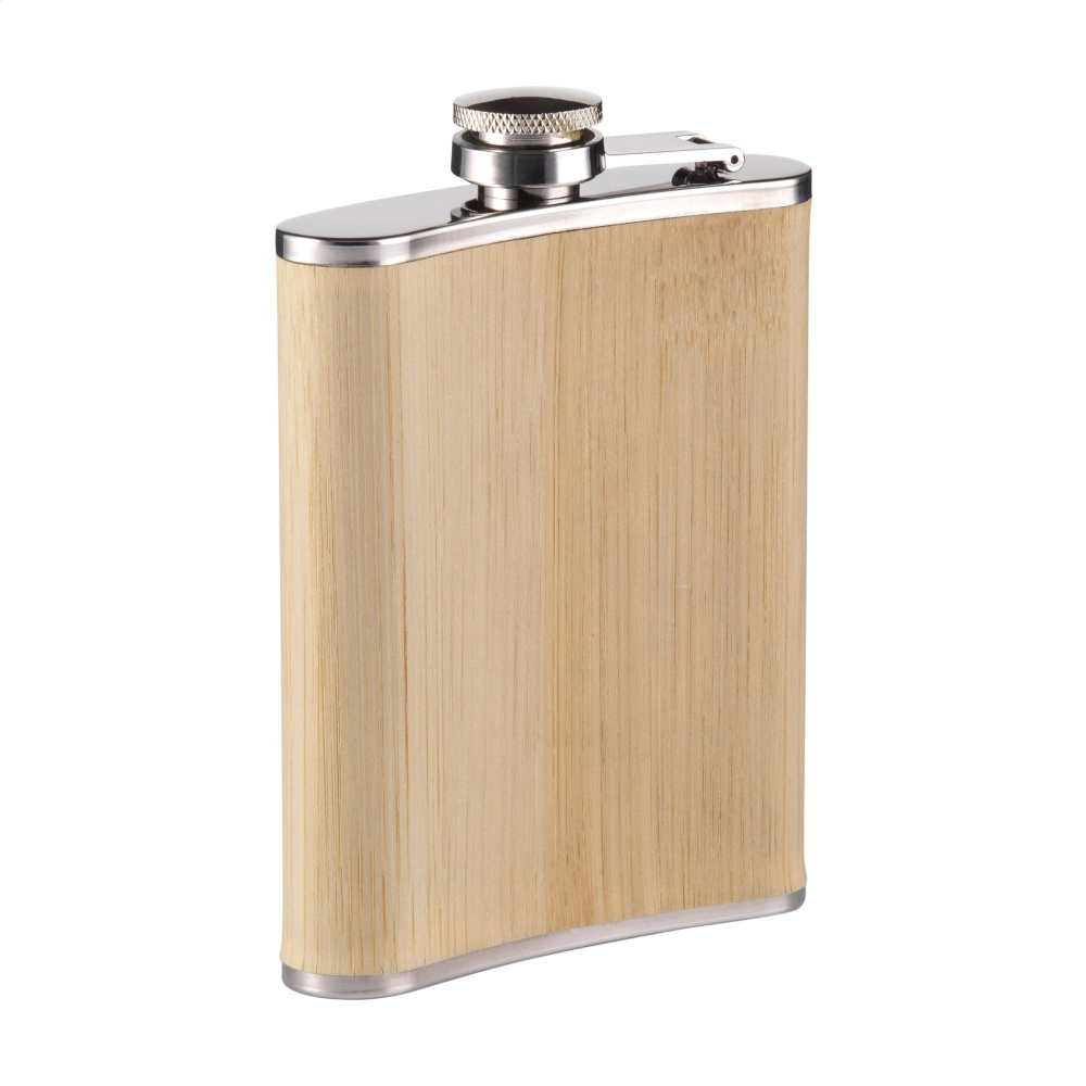 Logotrade advertising product image of: Hipflask Bamboo 200 ml drinking bottle