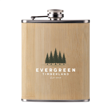 Logo trade promotional items picture of: Hipflask Bamboo 200 ml drinking bottle