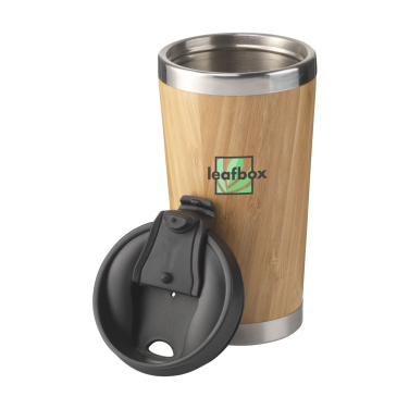 Logo trade business gift photo of: Tokyo 450 ml bamboo thermo cup