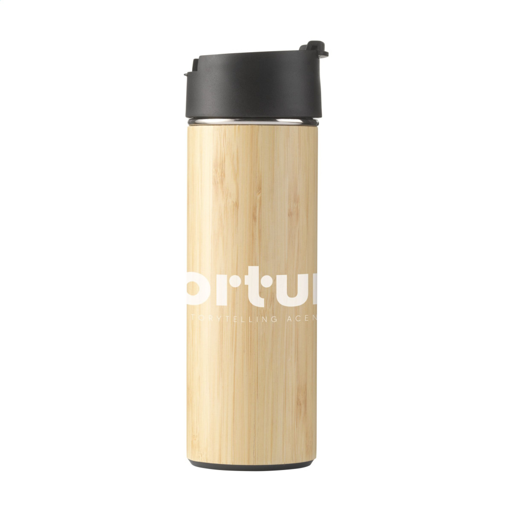 Logo trade business gifts image of: Sakura 360 ml bamboo thermo bottle/thermo cup