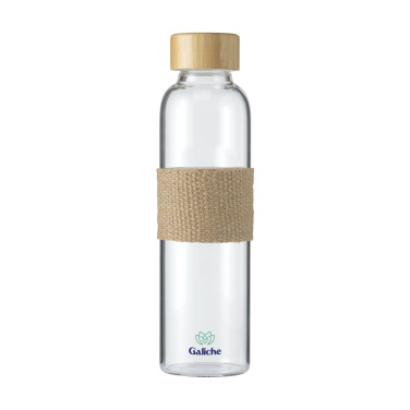 Logo trade business gift photo of: Senga Glass Bamboo 500 ml drinking bottle