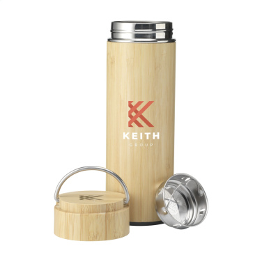 Logotrade advertising product picture of: Nikko 330 ml bamboo thermo bottle/thermo cup