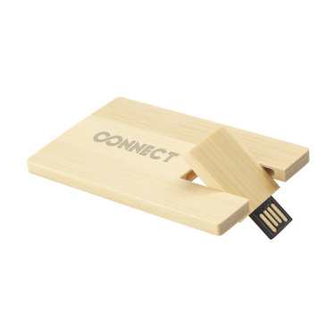 Logotrade advertising product image of: CreditCard USB Bamboo 32 GB