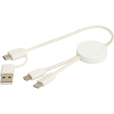 Logotrade promotional merchandise image of: Citala 5-in-1 recycled plastic 30 cm data sync and 27W fast charge cable