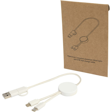 Logo trade promotional item photo of: Citala 5-in-1 recycled plastic 30 cm data sync and 27W fast charge cable