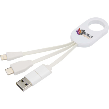 Logo trade business gift photo of: Troop 4-in-1 recycled plastic charging cable