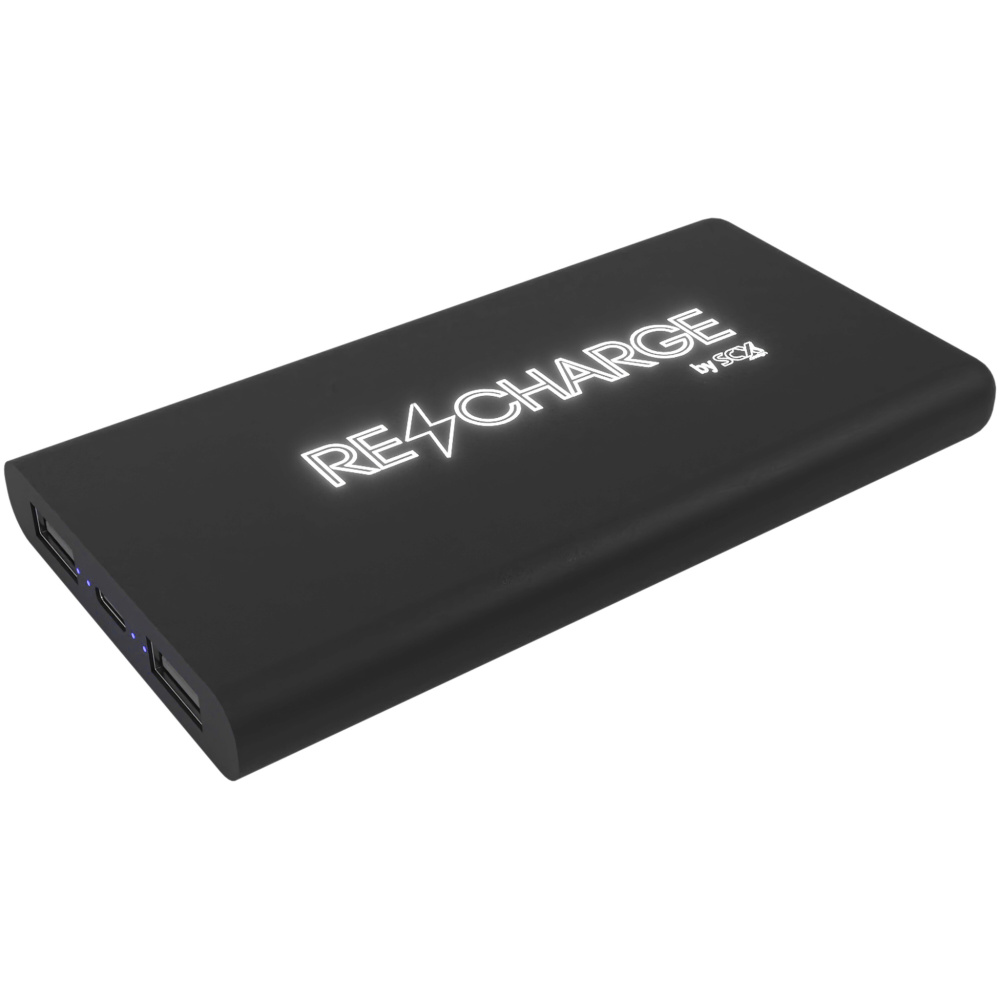 Logotrade business gifts photo of: SCX.design P40 10.000 mAh light-up wireless rubber power bank