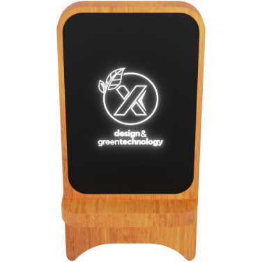 Logo trade advertising products image of: SCX.design W16 10W light-up wireless wooden stand