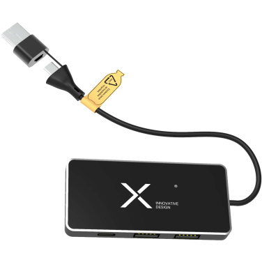 Logotrade promotional product image of: SCX.design H20 8-in-1 USB hub with dual input and 6-ports