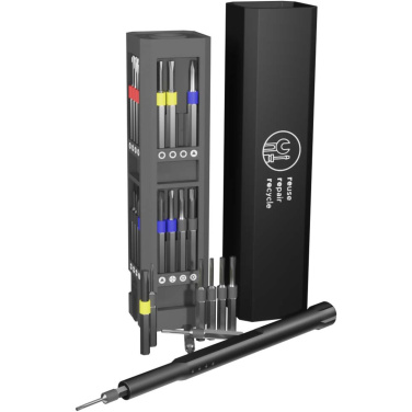 Logotrade promotional merchandise image of: SCX.design T20 30-piece screwdriver and repair set in aluminium case