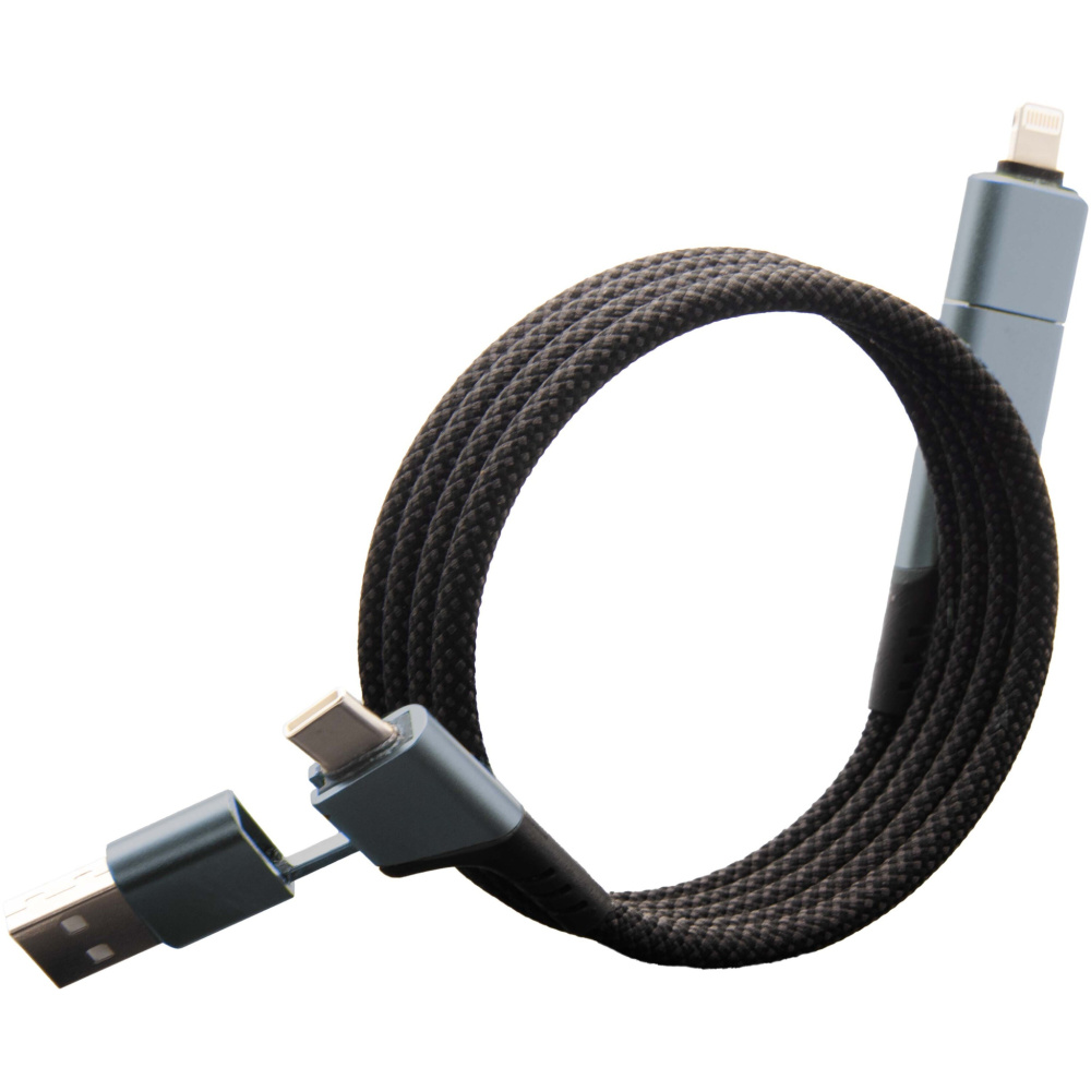 Logo trade advertising product photo of: SCX.design C52 100W 4-in-1 rPET magnetic ultra fast charging cable 