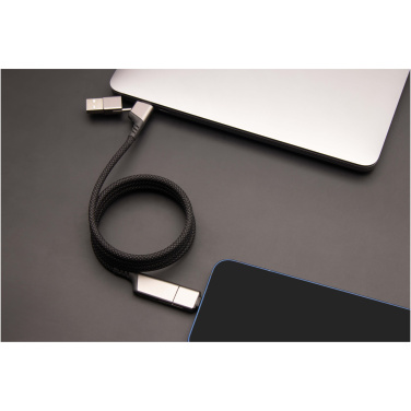 Logotrade promotional gift image of: SCX.design C52 100W 4-in-1 rPET magnetic ultra fast charging cable 