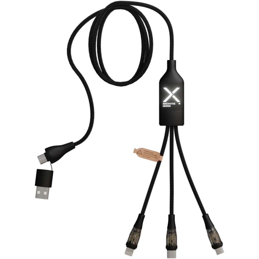 Logo trade promotional merchandise picture of: SCX.design C50 5-in-1 fast charging 100W/5A cable with digital display