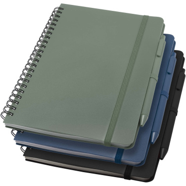 Logotrade corporate gift image of: Thalaasa A5 ocean-bound hard cover notebook with ballpoint pen (black ink)