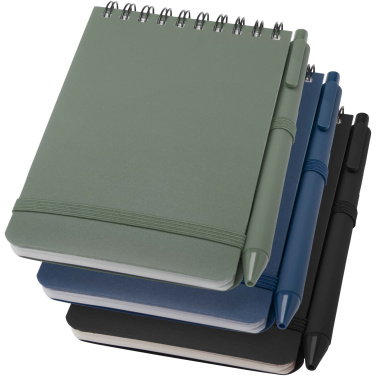 Logotrade promotional gift picture of: Thalaasa A6 hard cover ocean-bound notebook with ballpoint pen (black ink)