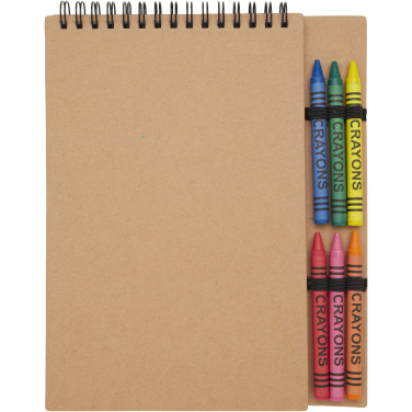 Logotrade advertising products photo of: Doodle A5 spiral soft cover notebook and crayon set