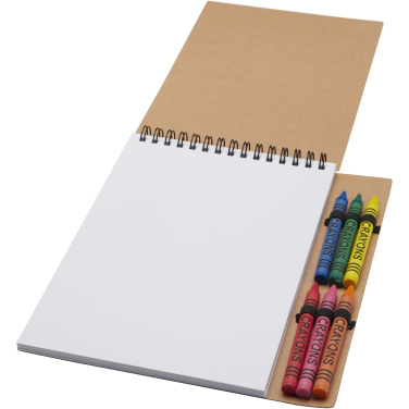 Logo trade promotional products picture of: Doodle A5 spiral soft cover notebook and crayon set