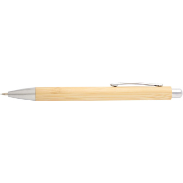 Logotrade corporate gift picture of: Oblys bamboo ballpoint pen and mechanical pencil set (black ink)