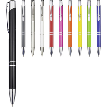 Logo trade promotional giveaway photo of: Moneta recycled aluminium ballpoint pen (blue ink)