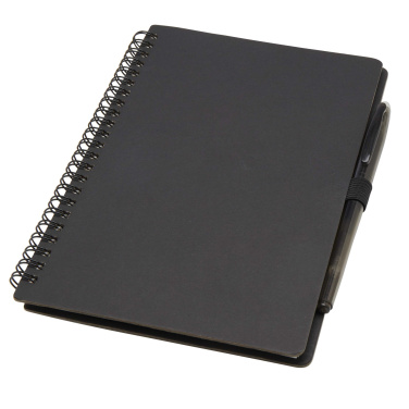 Logo trade promotional giveaways picture of: Slate reusable soft cover notebook and pen set (black ink)