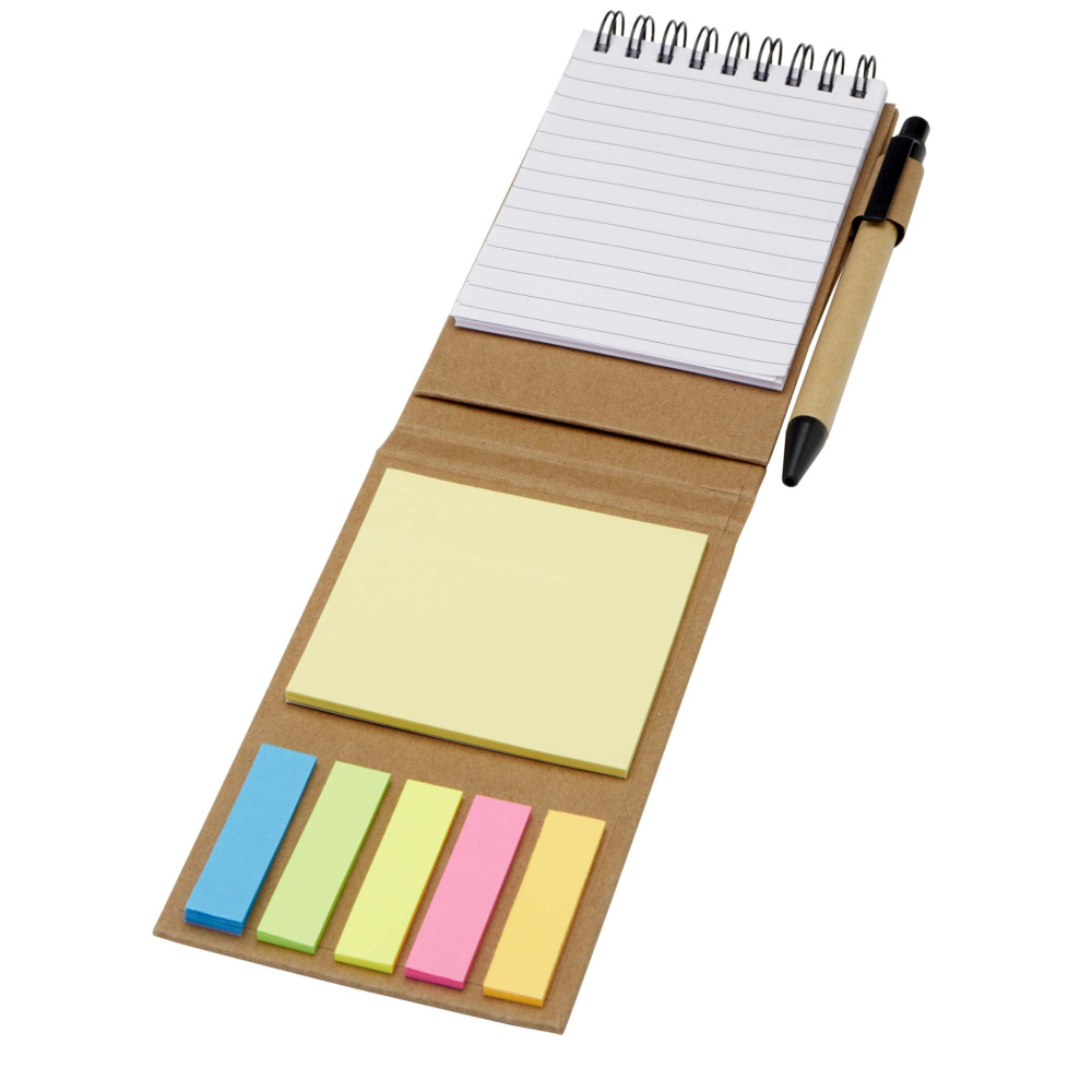 Logo trade business gift photo of: Flipper sticky notepad with ballpoint pen (black ink)